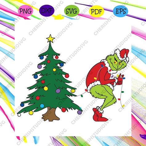 Grinch Stealing Christmas Tree, Grinch Window Painting, Christmas Bulletin Board Decorations, Grinch Decor, Christmas Tree Poster, Easy Christmas Drawings, Christmas Tree Drawing, Christmas Drawings, Grinch Christmas Tree