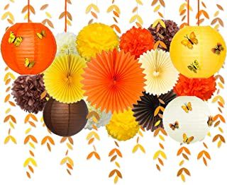 Amazon.co.uk: fall decor: Toys Store Fall Birthday Decorations, Harvest Party Decorations, Orange Lantern, Butterfly Decals, Paper Heart Garland, Fall Leaf Decor, Thanksgiving Party Decorations, Leaves Garland, Fall Party Decorations