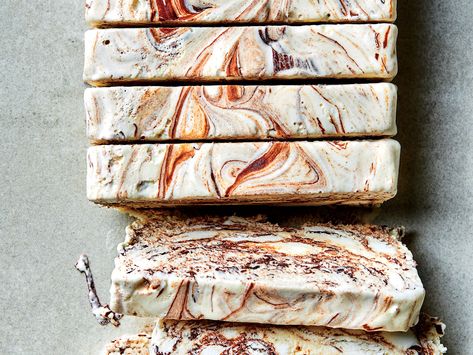 Swirls of chocolate meet fresh mint-infused ice cream in this simple summer semifreddo. Get the recipe at Food & Wine. Semifreddo Recipe, Mint Recipes, Make Ahead Desserts, No Bake Bars, Ice Cream Desserts, Chocolate Baking, Fresh Mint, Frozen Desserts, Semisweet Chocolate