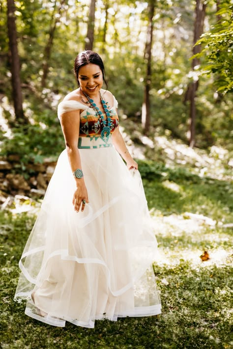 Native American-Inspired Wedding | Stillwater, MN - Images By Nic Native American Wedding Dress Traditional, Navajo Wedding Dress, Native Wedding Ideas, Native Wedding Dress, Native American Wedding Dress, American Wedding Dress, Native Wedding, Charro Quinceanera Dresses, Jewish Wedding Ceremony