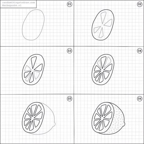 How to draw a lemon.  rttdraw#lemon #citroen #citrus #drawinstructions #howtodraw #randomthingstodraw #sketching #drawing #doodling #howtodoodle #doodleinstructions #howto #howtodrawing #tutorial #drawtutorial #doodletutorial #illustration #tekeninstructies Draw A Lemon, Random Things To Draw, Trin For Trin Tegning, Ako Kresliť, Bujo Doodles, Sketching Drawing, Things To Draw, Easy Drawings For Kids, Bullet Journal Inspo