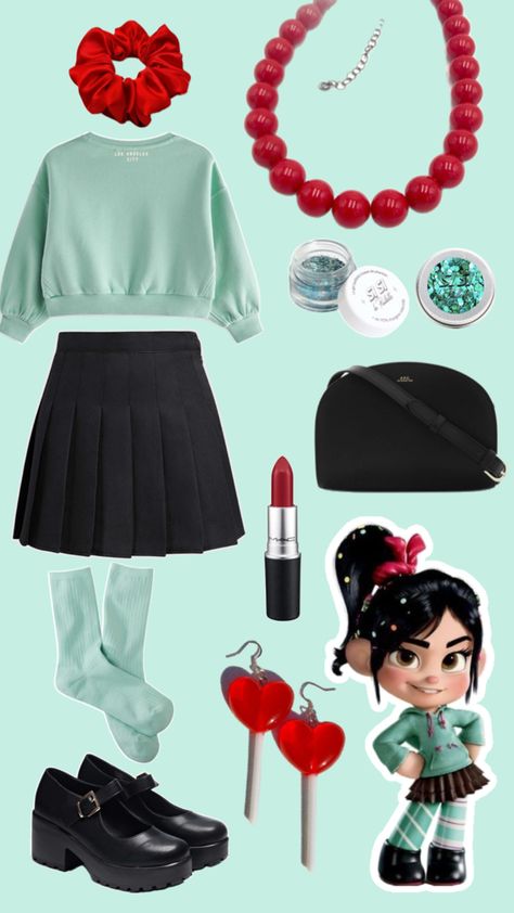 Disneybound outfits / Disney bound looks Wreck It Ralph Costume, Disney Vacation Outfits, Disneybound Outfits, Disney Trip Outfits, Clever Costumes, Disney Themed Outfits, Clever Halloween Costumes, Cosplay Cute, Disney Bound Outfits