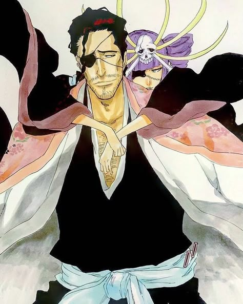 Kyouraku Shunsui, Bleach Couples, Bleach Drawing, Bleach Funny, Bleach Anime Art, Bleach Fanart, Bleach Characters, Bleach Art, Bleach Manga