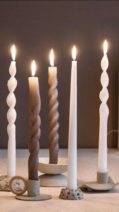 Diy Air Dry Clay Candle Holders, Funky Candle Holders, Clay Candle Stick Holders, Candels Sticks, Diy Candlestick Holders, Candlestick Making, Clay Candlestick, Candles 2023, Diy Candlesticks