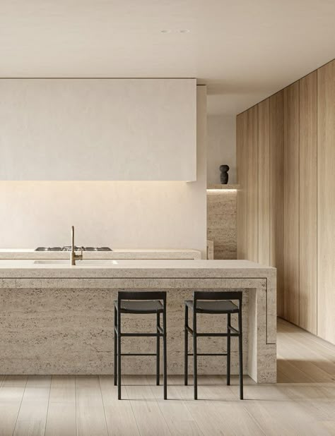 Conrad Architects, Architectural Landscape, Condo Kitchen, Modern Kitchen Island, Kitchen And Laundry, 아파트 인테리어, Salou, Kitchen Inspiration Design, Free Standing Bath Tub