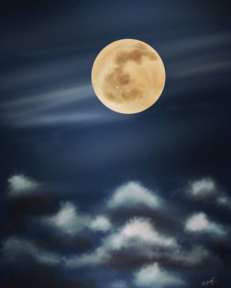 Sky Clouds Painting, Moon Procreate, Night Sky Clouds, Moon Digital Art, Clouds Painting, Art Moon, Procreate Art, Moon Drawing, Visual Poetry