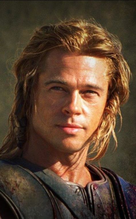 Brad Pitt In Troy, Brad Pitt Achilles, Achilles Brad Pitt, Hector Troy, Brad Pitt Troy, Brad Pitt And Angelina Jolie, Beard Model, Actors Images, Celebrity Portraits