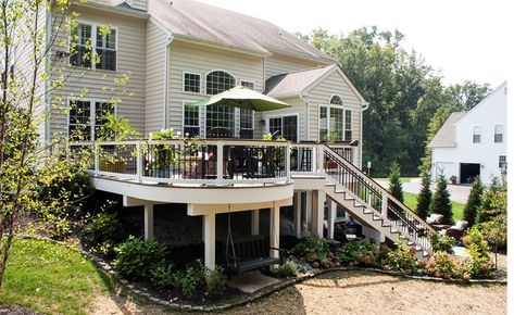 Under Deck Landscaping, Elevated Deck, Wraparound Deck, Staircase Pictures, Deck Landscaping, Deck And Patio, Backyard Dreams, Building A Porch, Patio Deck Designs