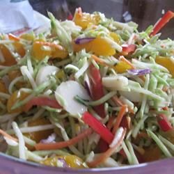 Sweet and Crunchy Salad | "Loved the cold noodles in this salad. Just the right combination of soft and crunchy! A great recipe to take somewhere as it doesn't wilt." Crunchy Salad Recipes, Ramen Cabbage Salad, Coleslaw Salad, Crunchy Salad, Coleslaw Mix, Coleslaw Recipe, Cabbage Salad, Appetizer Salads, Chicken Flavors