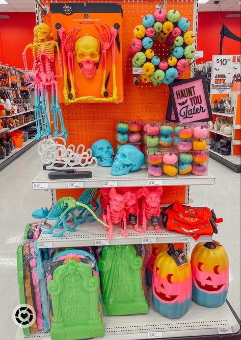 The most fun spooky things in such FUN neon colors! 🩵💚🩷🧡💛 #Halloween #ThisIsHalloween #FallFinds #Spooky #Skeletons #NeonHalloween #Colorful #FallVibes #Boo #BasicWitch Follow my shop @MrsChristinaWalls on the @shop.LTK app to shop this post and get my exclusive app-only content! #liketkit #LTKHoliday #LTKSeasonal #LTKHalloween @shop.ltk https://liketk.it/4iLRq Halloween Table Ideas Centerpieces, Neon Halloween Decorations, Bright Color Halloween Decor, Rainbow Halloween Decor, Bright Halloween Decor, Diy Colorful Halloween Decor, Neon Trunk Or Treat Ideas, Neon Halloween Decor, Colorful Halloween