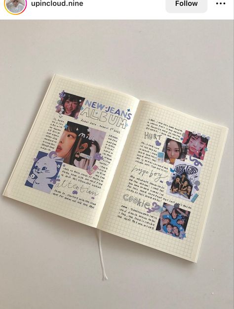 Kpop Journal Stickers, Newjeans Journal Ideas, New Jeans Journal Ideas, Newjeans Notebook, Newjeans Journal, Kpop Notebook Ideas, New Jeans Journal, Scrab Book Aesthetic, Kpop Journal Ideas