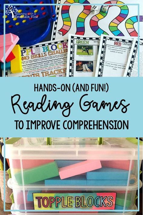 First Grade Reading Games, Restating The Question, Fun Reading Games, Reading Comprehension Games, Small Group Reading Activities, Comprehension Games, Fun Reading Activities, Games For Learning, Upper Elementary Reading