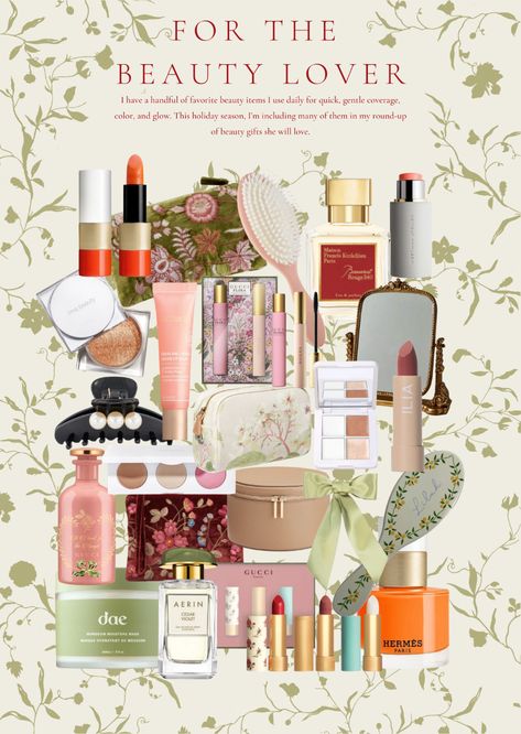 Holiday Gifts For The Beauty Lover - Julia Berolzheimer Beauty Gifts For Women, Coquette Gifts Ideas, Makeup And Skincare Aesthetic, Beauty Gifts, Makeup Gift Ideas, Aesthetic Beauty Products, Birthday Gift Ideas For Women, Gift Ideas For Women, Lela Rose Dress