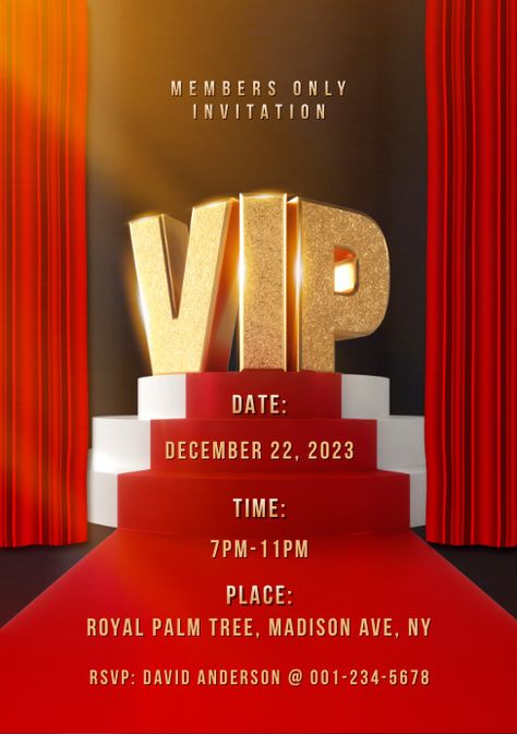 Vip Invitation Design, Vip Invitation Card, Vip Invitation, Dm Design, Invitation Card Template, December 22, Online Ads, Post Design, Free Downloads