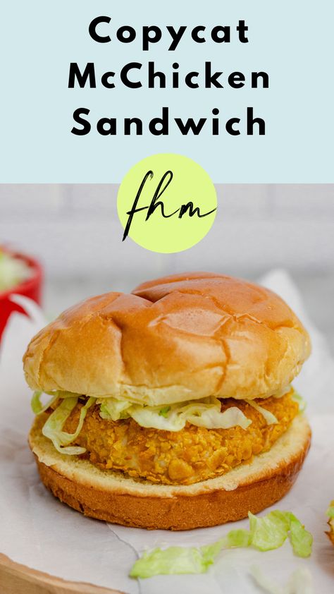 recipe - Copycat McChicken Sandwich Chicken Sandwich With Ground Chicken, Crispy Ground Chicken Burgers, Ground Chicken Mcchicken, Crispy Chicken Patty, Hot And Spicy Chicken Sandwich Mcdonalds, Breaded Chicken Patties Recipes, Copycat Mcchicken Sandwich, Mcchicken Sandwich Recipe, Fried Ground Chicken Patties