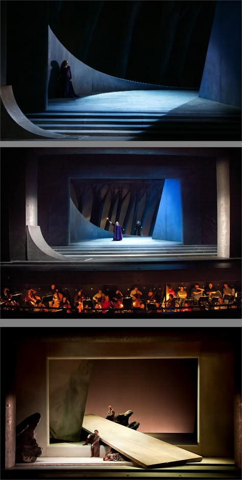 Tristan und Isolde. Welsh National Opera. Scenic design by Yannis Kokkos. 2006 Scenic Design Theatres, Scenography Theatre, Theatre Inspiration, Arte Indie, Set Design Theatre, Stage Set Design, Blue Planet, Theatre Design, Theatre Set