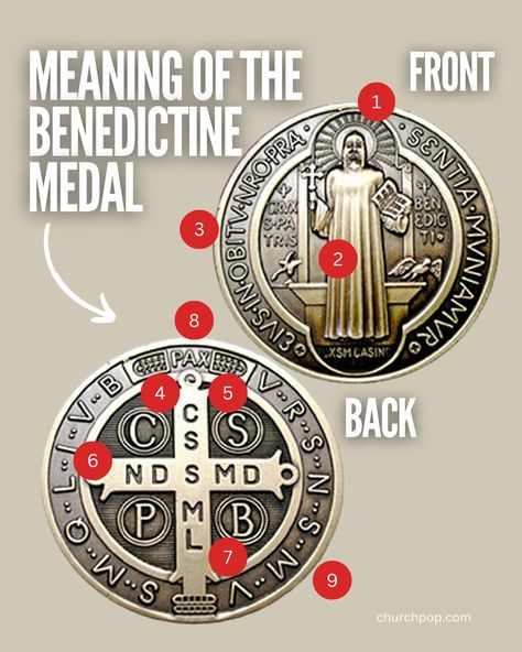 The Saint Benedict Medal: Its Meaning & Supernatural Power St Benedict Prayer, Rule Of St Benedict, Saint Benedict Medal, Catholic Beliefs, Apostles Creed, Benedict Medal, Catholic Family, Supernatural Power, Saint Benedict