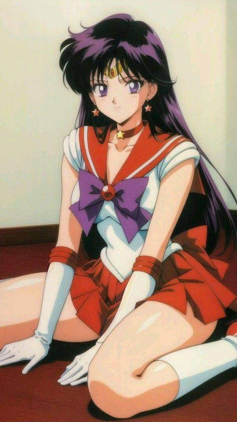 Sailor Moon Halloween Wallpaper, Sailor Mars 90s, Sailor Mars Makeup, Sailor Mars Wallpaper, Rei Sailor Moon, Sailor Mars Aesthetic, Kite Anime, 90s Anime Art Style, 90s Sailor Moon