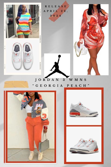 As part of the anticipated lineup, Jordan Brand will be dropping an Air Jordan 3 WMNS “Georgia Peach” colorway, combining neutral tones with classic design elements.  The pair will be dressed in a “White/Cosmic Clay-Sail-Cement Grey-Anthracite” color scheme Georgia Peach Jordan 3 Outfits, Jordan 3 Outfits, Jordan 3 Outfit, Retro 4s, Peach Clothes, Jordan Outfit, Spring Outfit Ideas, Teenage Fashion, Air Jordan 3