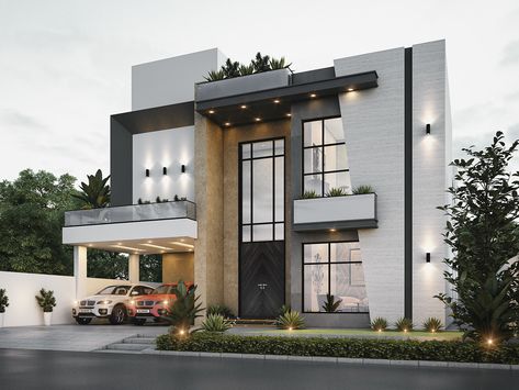 Front Wall Design, Exterior House Color, Front Elevation Designs, Architect Design House, Modern Exterior House Designs, Duplex House Design, Elevation Design, House Front Design, Design Innovation