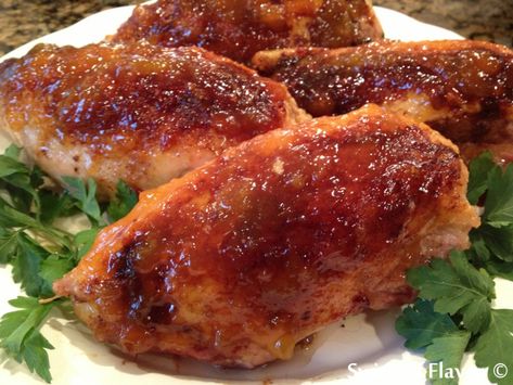 Bourbon Peach Glazed Chicken Breasts Bourbon Glazed Chicken, Cooking With Bourbon, Glazed Chicken Breast, Peach Bourbon, Peach Chicken, Chicken Breasts Recipe, Bourbon Glaze, Bourbon Chicken, Pressure Cooker Chicken