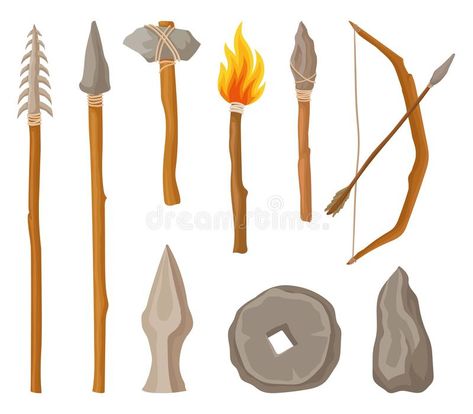 Stone Age Activities, Ancient History Timeline, Stone Age Man, Stone Age Art, Prehistoric Age, Stone Age Tools, Prehistoric Man, Arrowheads Artifacts, Man Vector