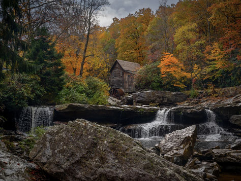 "Glade Creek Grist Mill" by Nature Dzines. Enjoy this beautiful, Fall photograph of the Glade Creek Grist Mill in West Virginia. High quality photograph (20.1 MB - 300DPI) for framing or printing on canvas, tapestry, metal or acrylic. Glade Creek Grist Mill, Canvas Tapestry, The Glade, Printing On Canvas, Grist Mill, Fine Art Landscape Photography, Time To Leave, Fine Art Landscape, Art Landscape