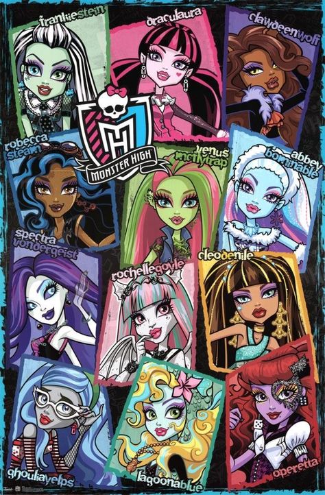 Image Monster, Grid Poster, Disney Barbie, Monster High School, Arte Monster High, Monster High Pictures, Retro Tin Signs, Moster High, Personajes Monster High