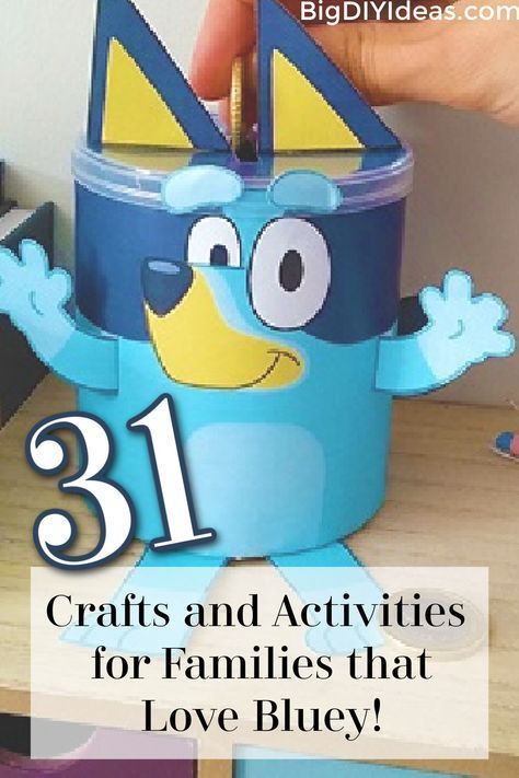 Bluey Bingo Crafts, Bluey Birthday Party Ideas Activities, Bluey Crafts For Preschool, Bluey School Activities, Bluey Craft For Toddlers, Bluey Arts And Craft, Bluey Activities For Kids, Bluey Crafts For Toddlers, Bluey Crafts For Kids