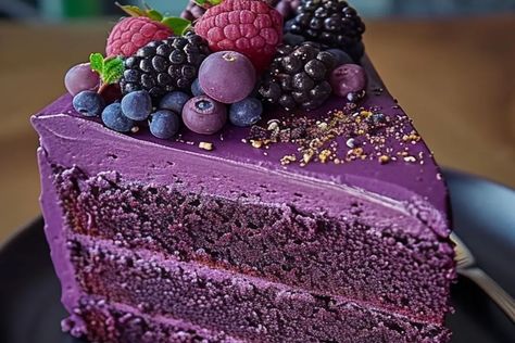 Purple Velvet Cake, Purple Velvet Cakes, Purple Cakes Birthday, Velvet Cake Recipes, Purple Cakes, Purple Sweet Potatoes, Frozen Cake, All Recipes, The Senses