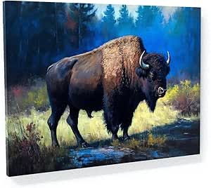 Bison Painting, Painting Picture, Unique Canvas, Native Art, Art Display, Painting Style, Print Poster, Art Sur Toile, Painting Prints