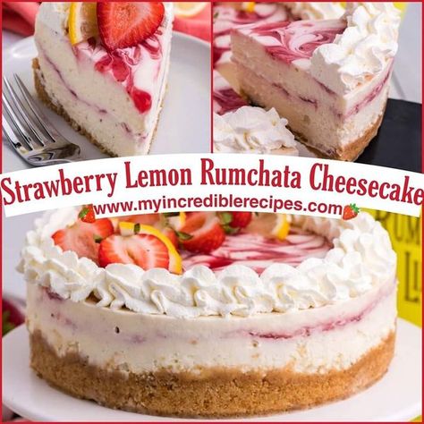 Incredible Recipes Rumchata Cheesecake, Cheesecake Instant Pot, Cheesecake Deserts, Frozen Strawberry Desserts, Old Fashioned Home, Delicious Cheesecake Recipes, Strawberry Dishes, Nilla Wafers, Christmas Friends