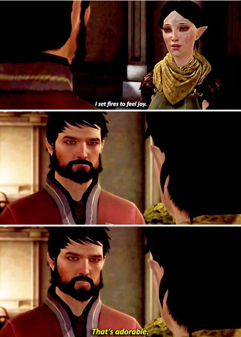 Merrill romance in a nutshell (a cute nutshell) Hawke And Merrill, Da2 Merrill, Hawke X Merrill, Dragon Age Merrill, Ironbull Romance, Merrill Dragon Age, Garrett Hawke, Solas Dragon Age, Dragon Age Memes