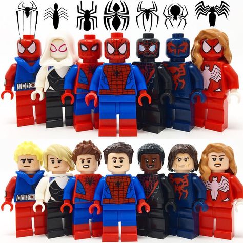 Lego Minifigure Hub on Instagram: “Comic Spider-Verse Would you want a #intothespiderverse sequel? - - #lego #marvel #spiderman #spiderverse #legomarvel” Lego Spiderman And Miguel, Lego Spiderman Across The Spider Verse, Spider-man Lego, Lego Miles Morales, Miguel X Lego Spiderman, Lego Marvel Minifigures, Spiderman And Gwen, Lego Spider Man, Custom Spiderman