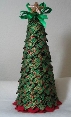 My First Folded Fabr Fabric Christmas Trees, Folded Fabric Ornaments, Quilted Ornaments, Folded Fabric, Quilted Christmas Ornaments, Christmas Tree Crafts, Fabric Ornaments, Christmas Tree Pattern, Green Christmas Tree