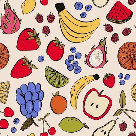 Space on the grid for my 🍌 TUTTI FRUTTI 🍌 prompt for @melanie.johnsson #thepatternchallengebymel ❤️ #surfacepatterndesign #patterndesign #licensingart Fruit Collage, Watch Wallpapers, Conversational Prints, Watch Wallpaper, Art Licensing, Tutti Frutti, Fruit Pattern, Summer Wallpaper, Laptop Wallpaper