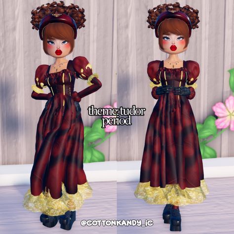 dress to impress theme tudor period outfit inspo no vip Dress To Impress Theme Tudor Period, Tudor Period, Dti Hacks, Dti Fits, Period Dress, Dti Outfits, Period Outfit, People Struggle, I Dress