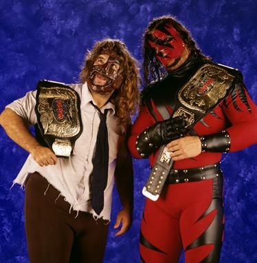 Mankind and Kane Mankind Wwe, Kane Wwf, Wwe Attitude Era, Wwe Kane, Wrestling Rules, Wwf Attitude Era, Brothers Of Destruction, Kane Wwe, Wwe Belts