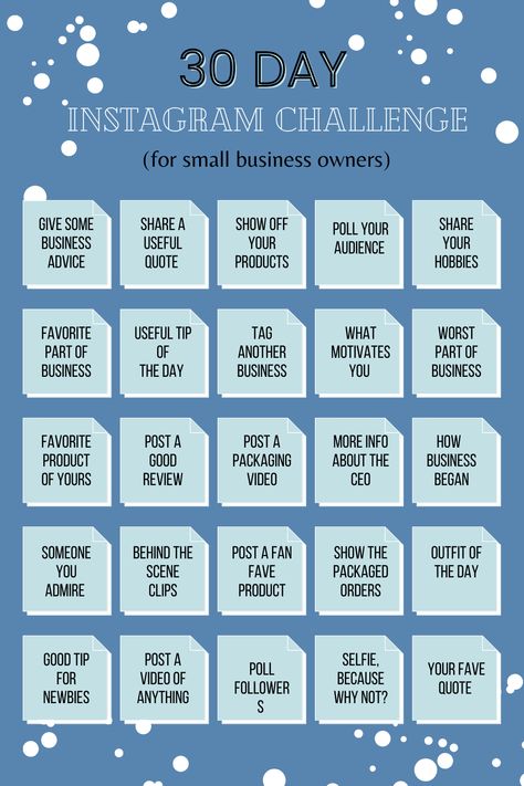 This 30 day challenge is designed to help you stay on task of updating a post daily to Instagram to increase engagement and help spread more awareness about your small business. These are just some ideas to make posting daily a little easier for the boss babes out there. Good luck! Instagram Small Business Posts, Launch Day Instagram Post Ideas, 30 Day Instagram Challenge, Instagram Small Business, Social Media Challenges, Instagram Post Ideas, Social Media Content Planner, Small Business Instagram, Social Media Marketing Instagram