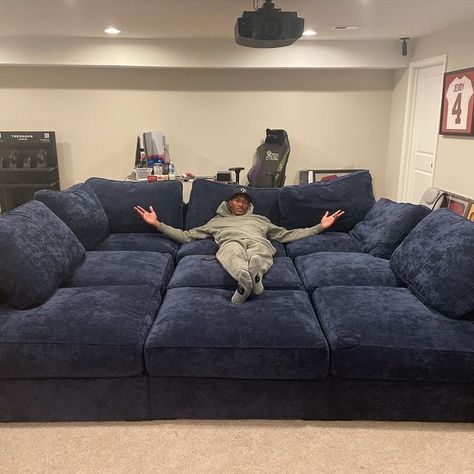 Lovesac Sactionals, Gaming Couch, Lovesac Sactional, Love Sac, Sofa Bean Bag, Big Couch, Devonta Smith, Home Theater Room Design, Theater Room Design