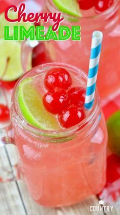 THE BEST CHERRY LIMEADE - drinks #drinks Raspberry Lemonade Slushie, Cherry Limeade Recipe, Juicing Ideas, Limeade Drinks, Sonic Cherry Limeade, Summer Drinks Nonalcoholic, Party Punches, Drinks Nonalcoholic, Kids Drinks