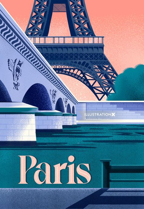 Eiffel tower view from Seine river in Paris France Illustration, Paris Graphic Design, Paris Design Graphic, Paris Graphic, Paris Poster Vintage, Paris Vector Illustration, Eiffel Tower Illustration, Paris Art Deco, France Travel Poster