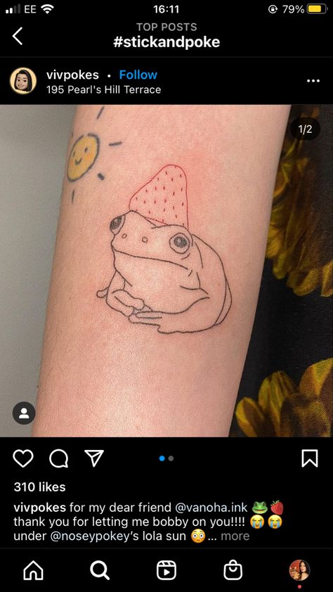 Frog Stick And Poke, Frog Tattoos, Stick And Poke, Infinity Tattoo, Tatting, Tattoos