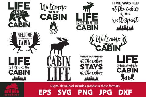 Cabin Sayings, Cabin Quotes, Cabin Quote, Cabin Svg, Camping Sayings, Silhouette Pictures, Cabin Signs, Camping Svg, Sarcasm Quotes