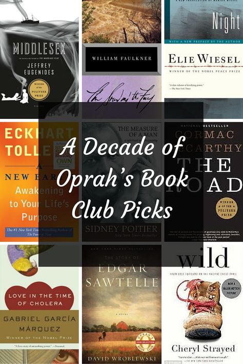 A Decade of Oprah’s Book Club Picks Oprah Book Club List, Oprah Book Club, Little Fires Everywhere, Book Club Food, Book Club List, Oprahs Book Club, Reading Rainbow, Club Ideas, Up Book