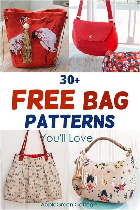 34 best bag sewing patterns you'll love to sew! Check out these free bag patterns - I collected the best free designer bag patterns out there, from beginner bag tutorials up to advanced bag sewing projects. These bag patterns include all the popular bag designs: from messenger bag pattern or a sling bag, a free tote bag pattern, round and cargo duffle bag patterns, handbag pattern, even a mens bag pattern, and many more! 1 Yard Bag Pattern, Easy Bags To Make, Sewn Purse Patterns, Popular Sewing Projects To Sell, Sew A Bag Free Pattern, Easy Purses To Sew, Shoulder Bag Sewing Patterns, Free Sling Bag Patterns To Sew, Sewing Purses Patterns Free