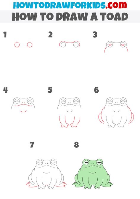 How To Draw Toad, How To Draw Frogs, How To Draw A Frog Step By Step, Frog And Toad Drawing, Toad Drawing Easy, How To Draw Characters Step By Step, Cartoon Step By Step Drawing, How To Draw A Frog, Insect Doodles