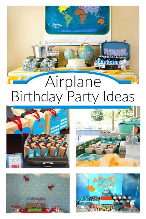 Airplane Birthday Party Food Ideas, Flying Themed Party, Airplane Food Ideas Party Themes, Airplane Birthday Party Games, Airplanes Birthday Party, Airplane Party Games, Airplane 3rd Birthday Party, Airplane Party Food, Airplane Party Ideas