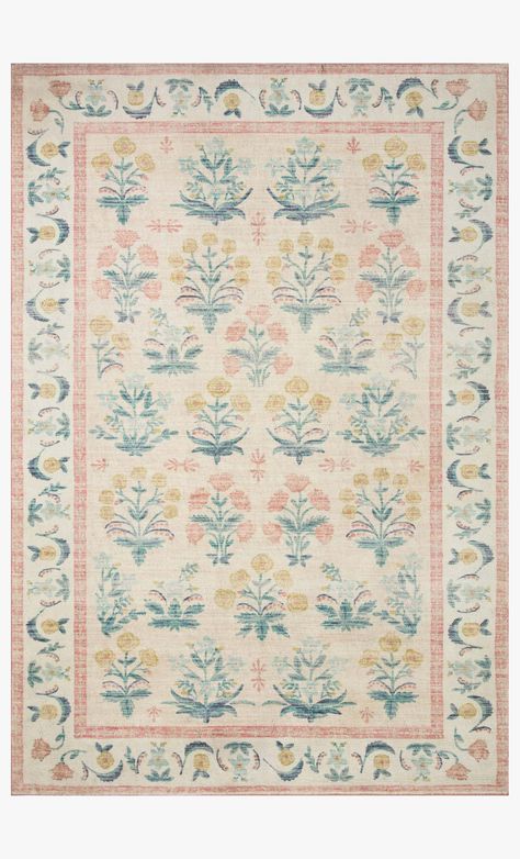 EDE-01 RP MUGHAL ROSE BLUSH | Loloi Rugs Blush Rug, Classic Color Palette, Loloi Rugs, Rose Blush, Rug Direct, Big Girl Rooms, Magnolia Homes, Floral Area Rugs, Burke Decor