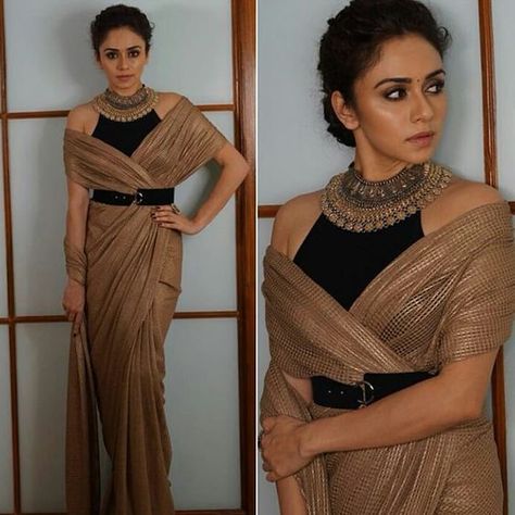 Amruta Khanvilkar, Saree Drape, 10 Ways To Wear, Saree With Belt, Saree Ideas, Saree Wearing Styles, Saree Wearing, Saree Draping Styles, Indian Sari Dress